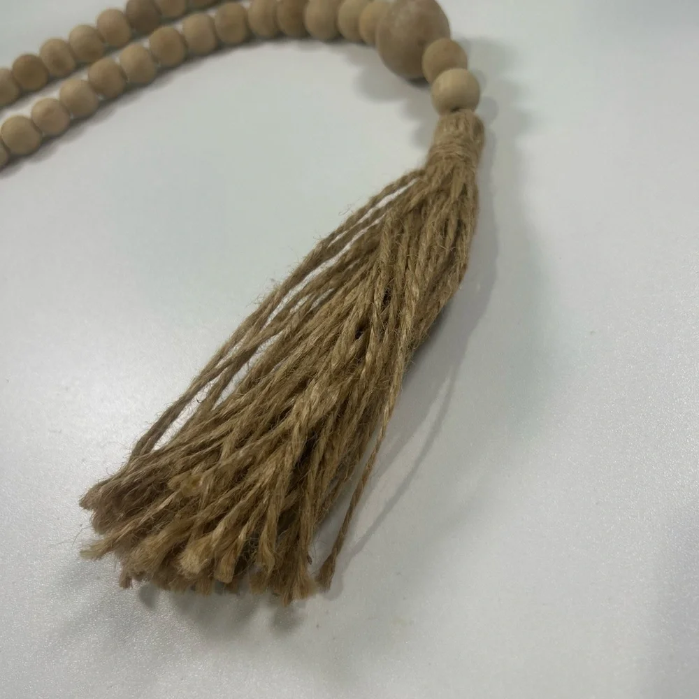 Wooden Bead Garland with Tassels - Picture 3 of 7
